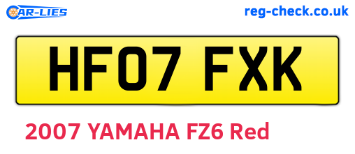 HF07FXK are the vehicle registration plates.