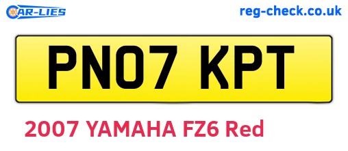 PN07KPT are the vehicle registration plates.