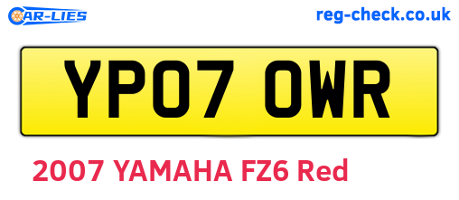 YP07OWR are the vehicle registration plates.
