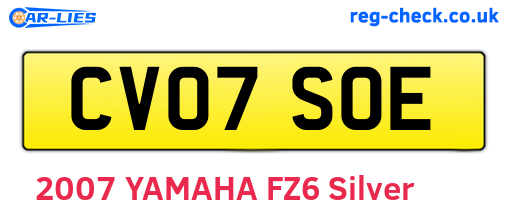 CV07SOE are the vehicle registration plates.