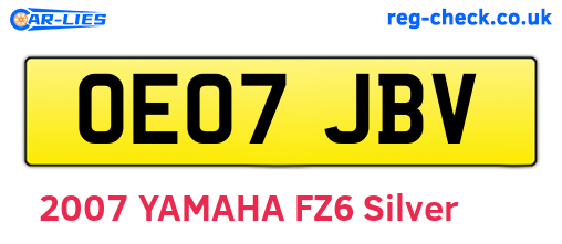OE07JBV are the vehicle registration plates.