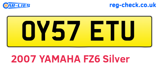 OY57ETU are the vehicle registration plates.