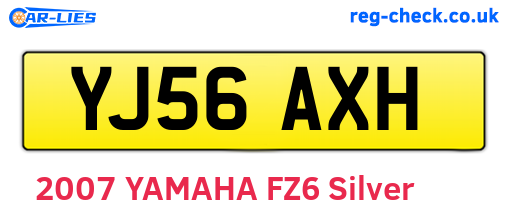 YJ56AXH are the vehicle registration plates.