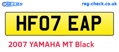 HF07EAP are the vehicle registration plates.
