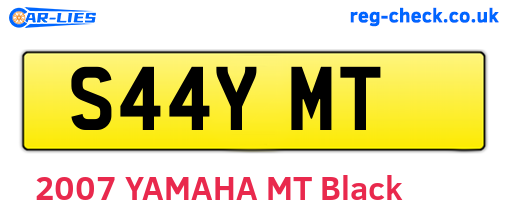 S44YMT are the vehicle registration plates.