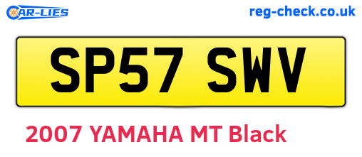SP57SWV are the vehicle registration plates.