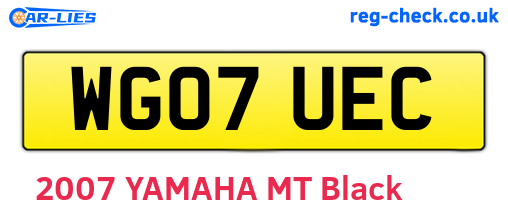 WG07UEC are the vehicle registration plates.