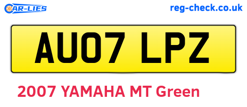 AU07LPZ are the vehicle registration plates.