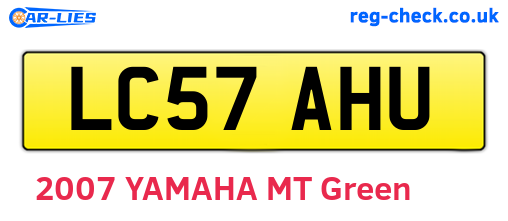 LC57AHU are the vehicle registration plates.