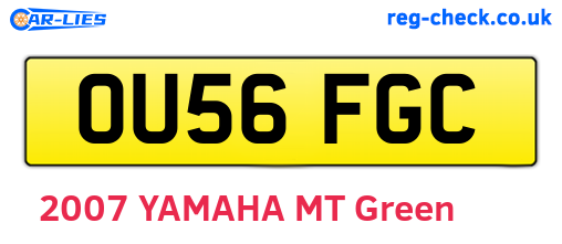 OU56FGC are the vehicle registration plates.