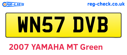WN57DVB are the vehicle registration plates.