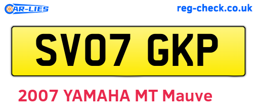SV07GKP are the vehicle registration plates.