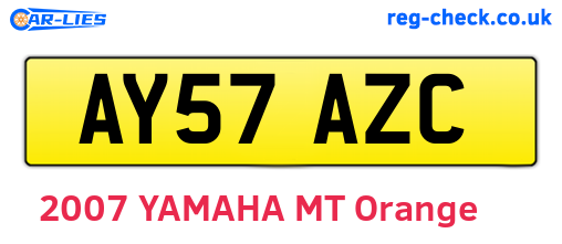 AY57AZC are the vehicle registration plates.
