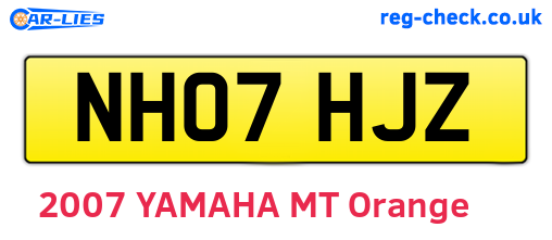 NH07HJZ are the vehicle registration plates.