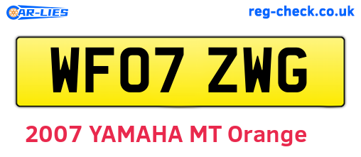 WF07ZWG are the vehicle registration plates.