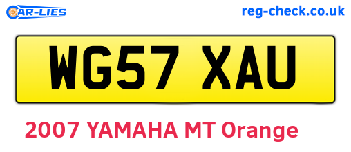WG57XAU are the vehicle registration plates.