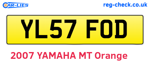 YL57FOD are the vehicle registration plates.