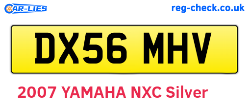 DX56MHV are the vehicle registration plates.