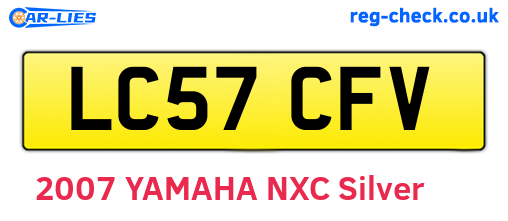 LC57CFV are the vehicle registration plates.