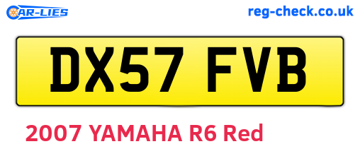 DX57FVB are the vehicle registration plates.