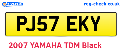 PJ57EKY are the vehicle registration plates.