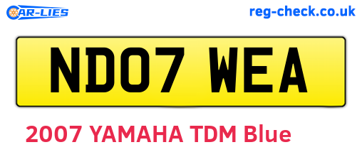 ND07WEA are the vehicle registration plates.