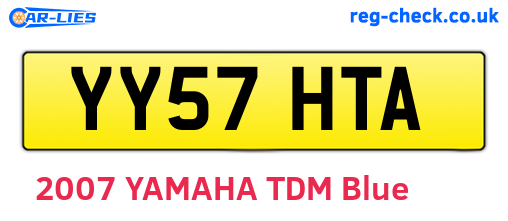 YY57HTA are the vehicle registration plates.