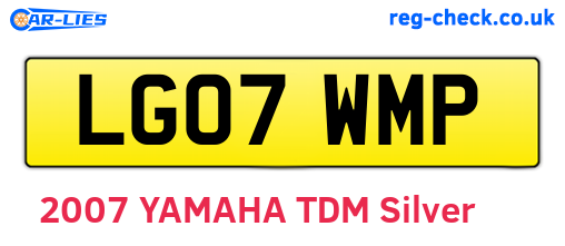 LG07WMP are the vehicle registration plates.