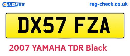 DX57FZA are the vehicle registration plates.