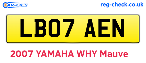 LB07AEN are the vehicle registration plates.