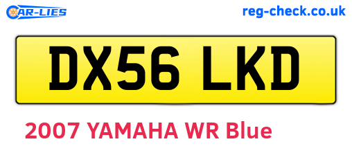 DX56LKD are the vehicle registration plates.