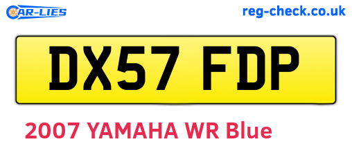 DX57FDP are the vehicle registration plates.