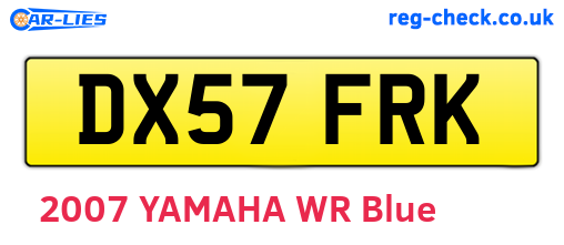 DX57FRK are the vehicle registration plates.