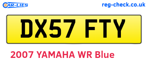 DX57FTY are the vehicle registration plates.