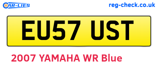 EU57UST are the vehicle registration plates.