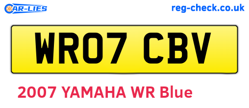 WR07CBV are the vehicle registration plates.