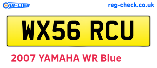 WX56RCU are the vehicle registration plates.