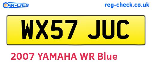 WX57JUC are the vehicle registration plates.