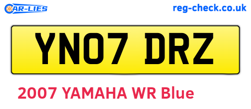 YN07DRZ are the vehicle registration plates.