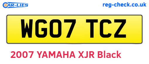 WG07TCZ are the vehicle registration plates.