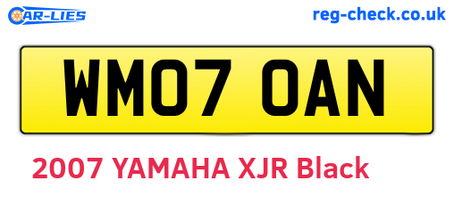 WM07OAN are the vehicle registration plates.
