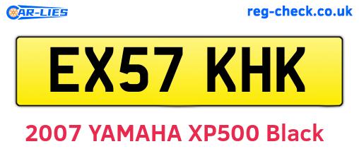 EX57KHK are the vehicle registration plates.