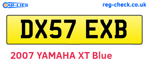 DX57EXB are the vehicle registration plates.