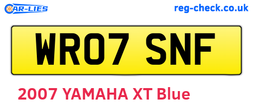 WR07SNF are the vehicle registration plates.