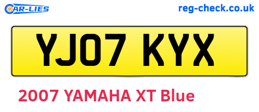 YJ07KYX are the vehicle registration plates.