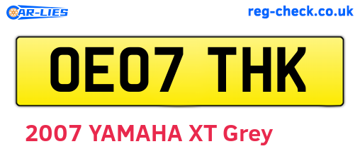 OE07THK are the vehicle registration plates.