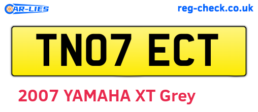 TN07ECT are the vehicle registration plates.