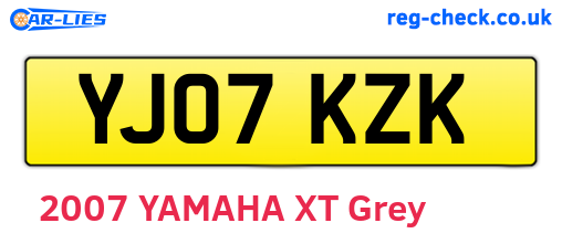 YJ07KZK are the vehicle registration plates.