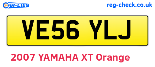 VE56YLJ are the vehicle registration plates.