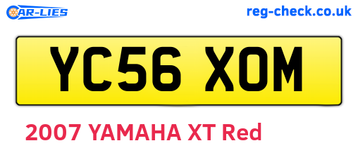 YC56XOM are the vehicle registration plates.